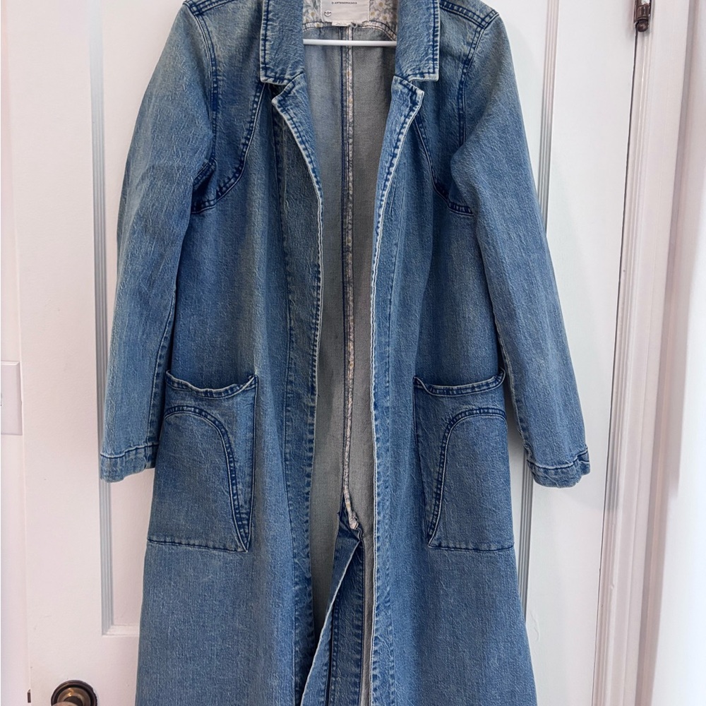 Anthropologie Long Denim Coat - Picture 2 of 5